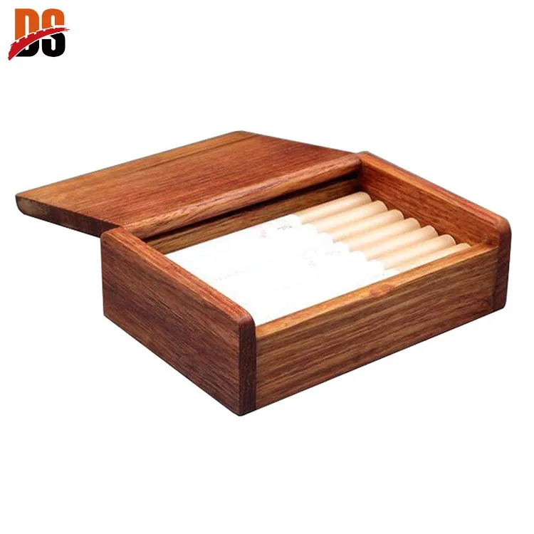 Wooden Vintage Tobacco Box Holder Wood Cigarette Box Case