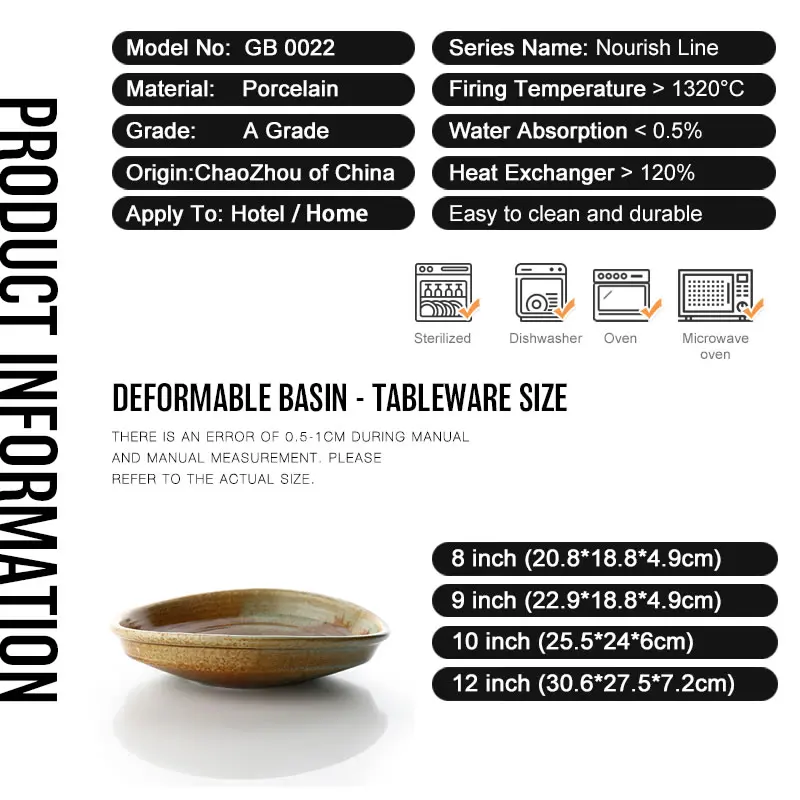 Factory direct wholesale matte irregular ceramic porcelain salad dinner plate,restaurant and hotel used dinner plates