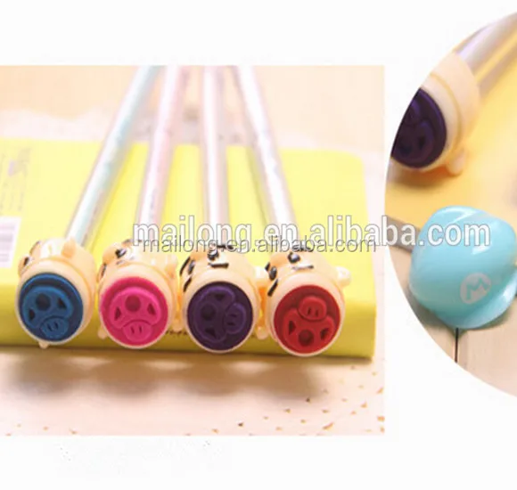 
South Korea Mario gel ink pen with stamp on pot & cap seal Super Mary multi-functional neutral for school PN3058 