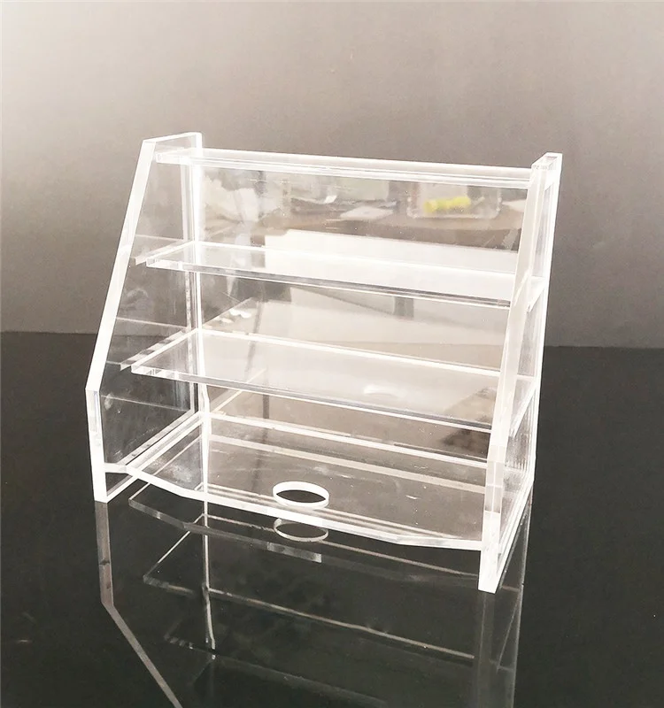 Small three-layer plexiglass transparent display stand acrylic cake box