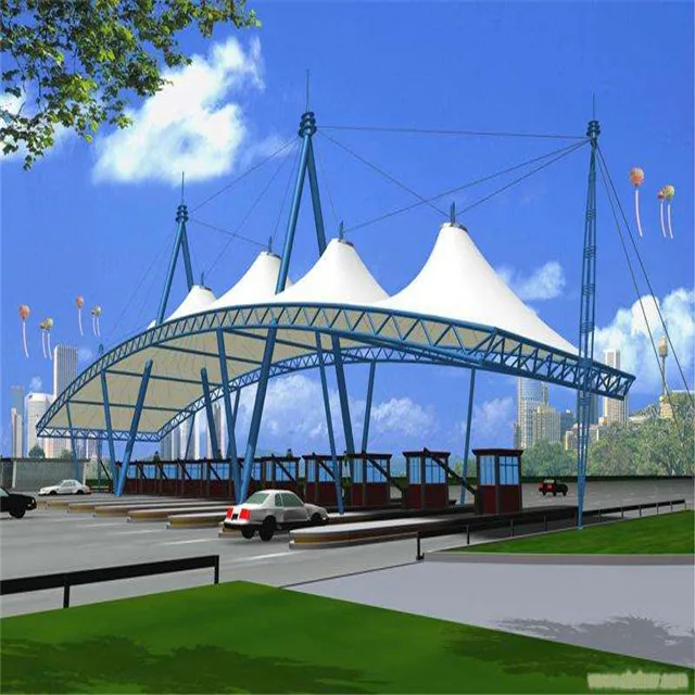 New type structural car parking shed tensile membrane structure