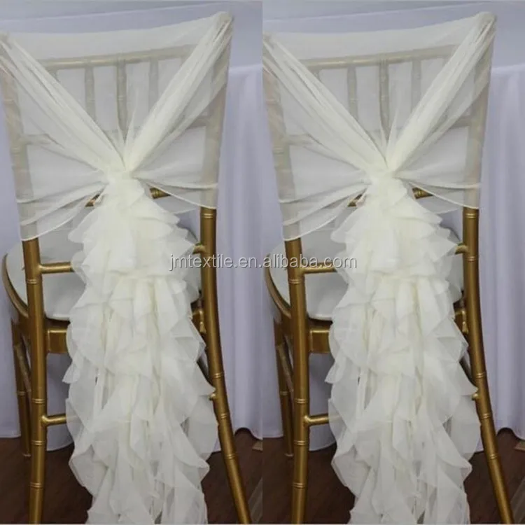 
good quality banquet wedding chair chiffon hoods for chiavari chair 