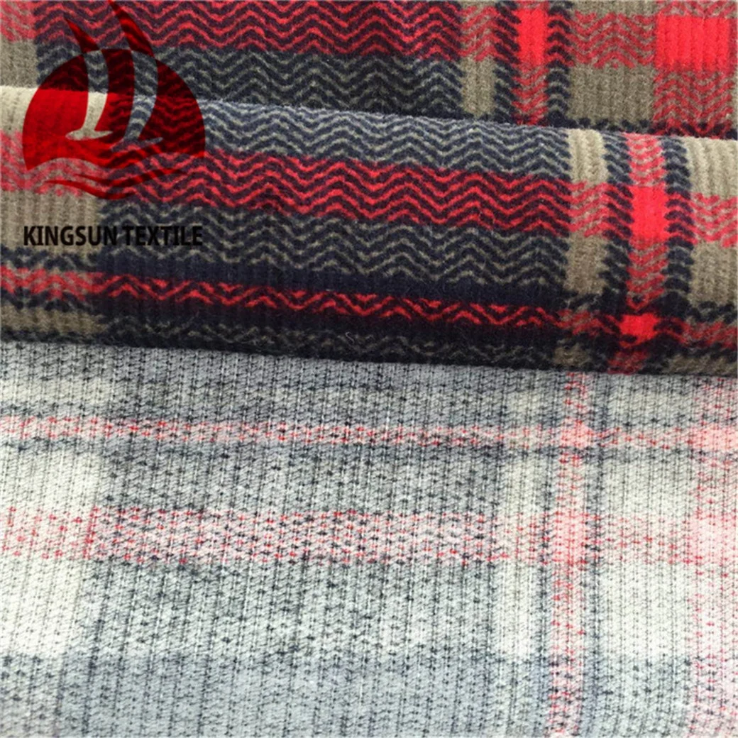 16W Check Printing Corduroy Fabric for Bag