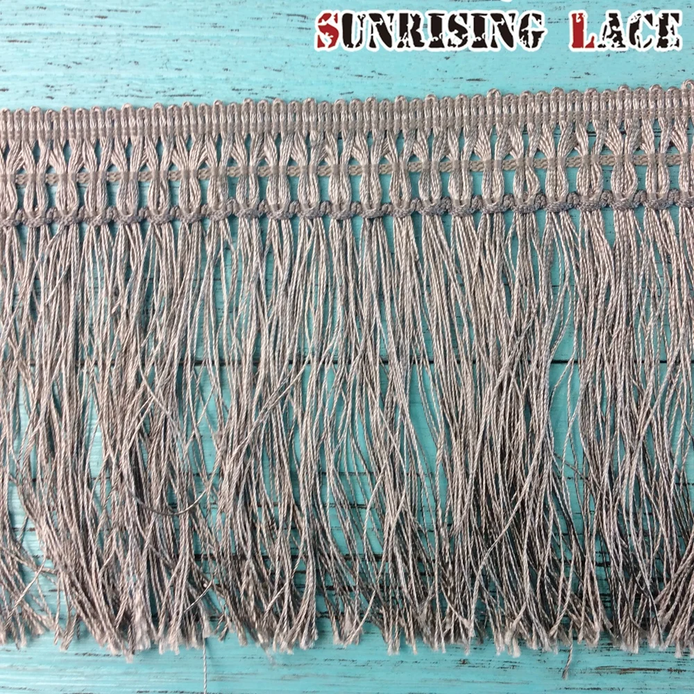 Long Rayon Silk Fabric Cut Trim Lace Chainette Fringe