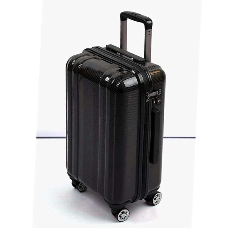 luxury carbon fiber suitcase luggage trolley travel bag for kid