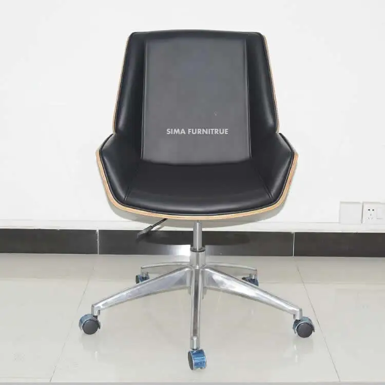 Офисная мебель высокой спинкой, исполнительный изогнуты сиденье стула и обратно фанеры стул