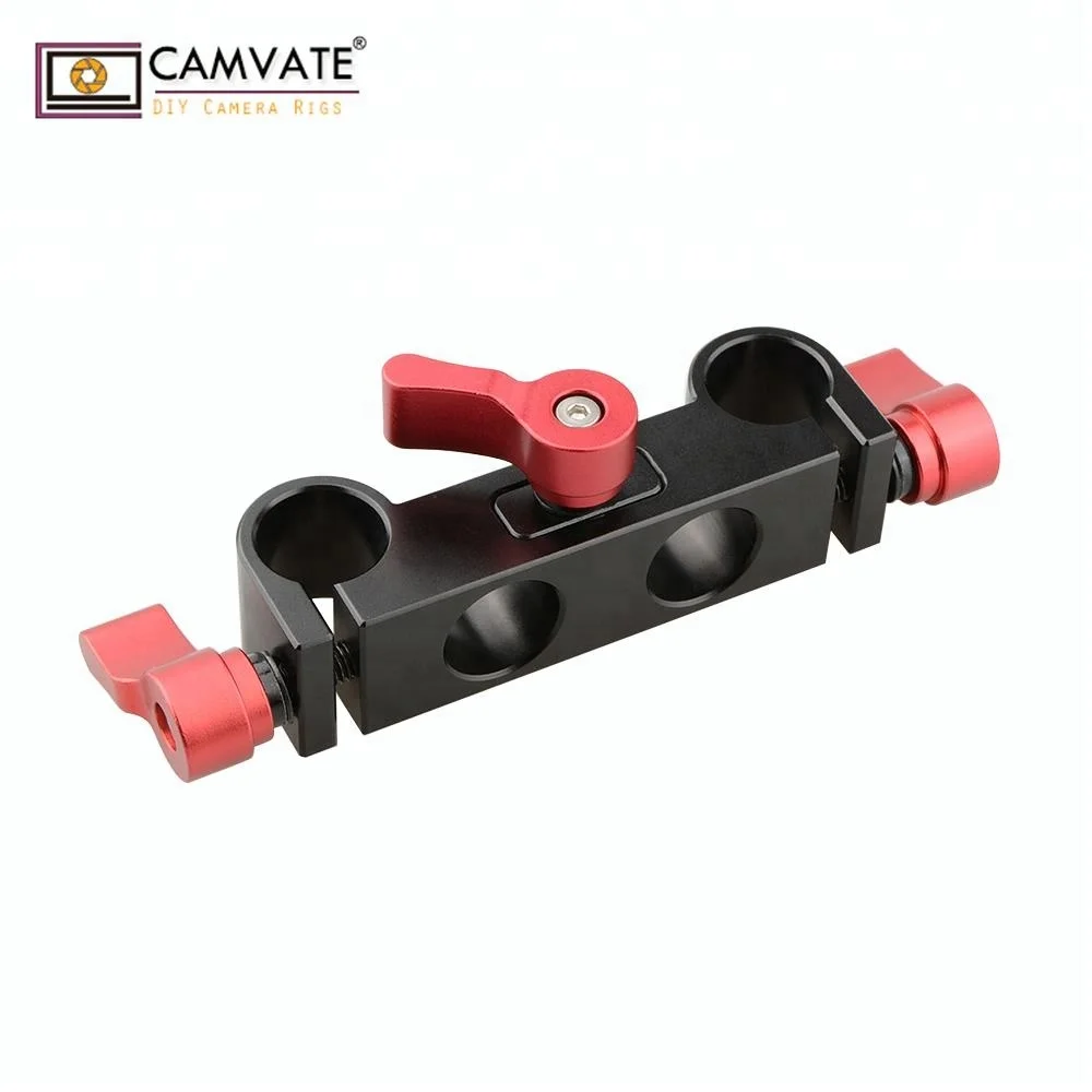 CAMVATE вращающийся Kob 4-отверстие Регулируемый 15 мм Rod зажим для DSLR Rig