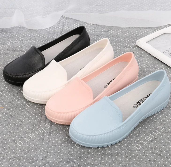 up-1263r Simple Casual Pregnant Woman White Flat Shoes Comfortable Hospital White Nurse Shoes 2023