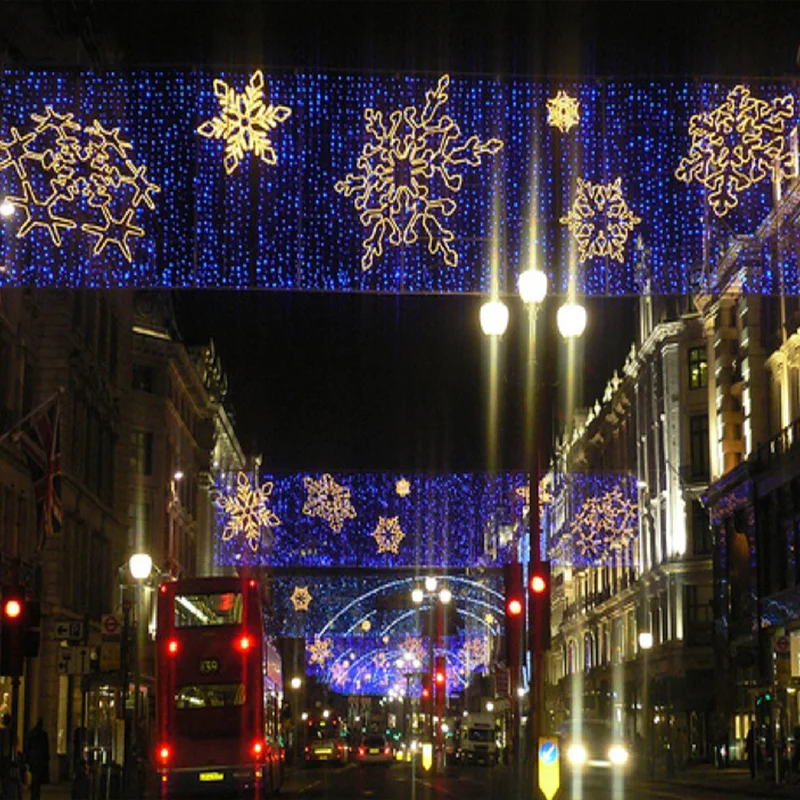 Outdoor LED Large Christmas Motif Across Street Lights for City Commercial Xmas Decoration