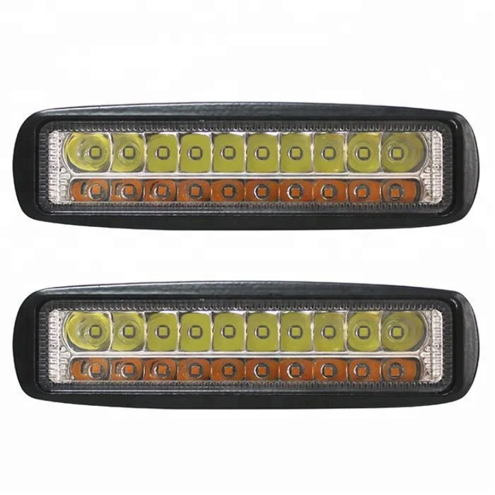 
Lightechauto Wholesale DRL dual color White Amber 20W Flush Mount slim LED work light for truck 12v offroad auto cars 
