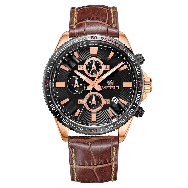 WJ-5497 luminous with calendar fashion popular luxury Megir brand wrist men watches