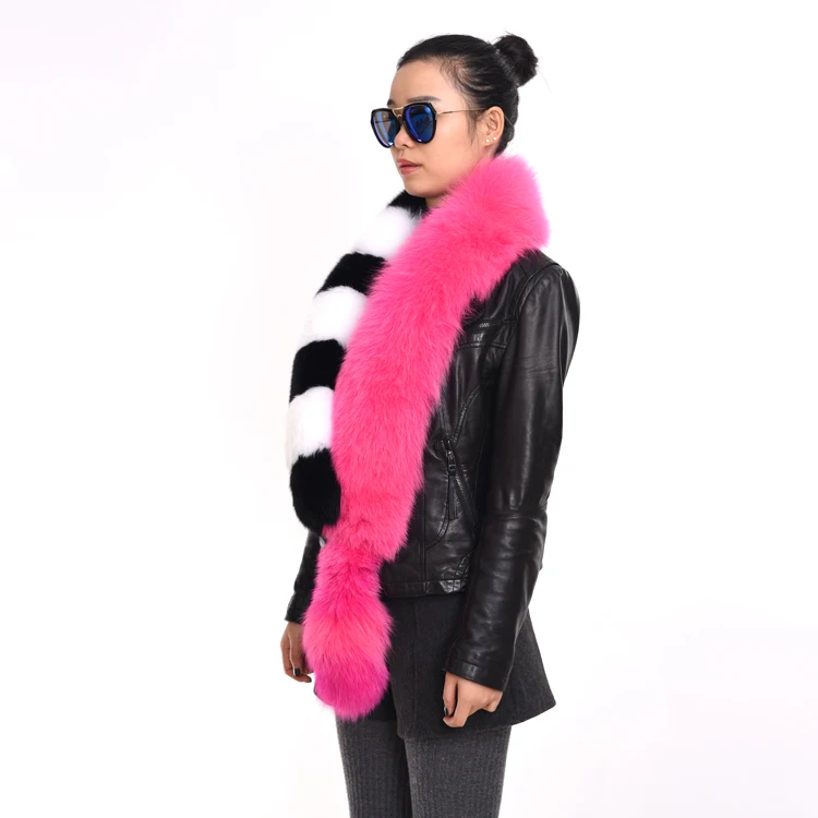 High Fashion Multi Color Real Fox Fur Scarf For Girls