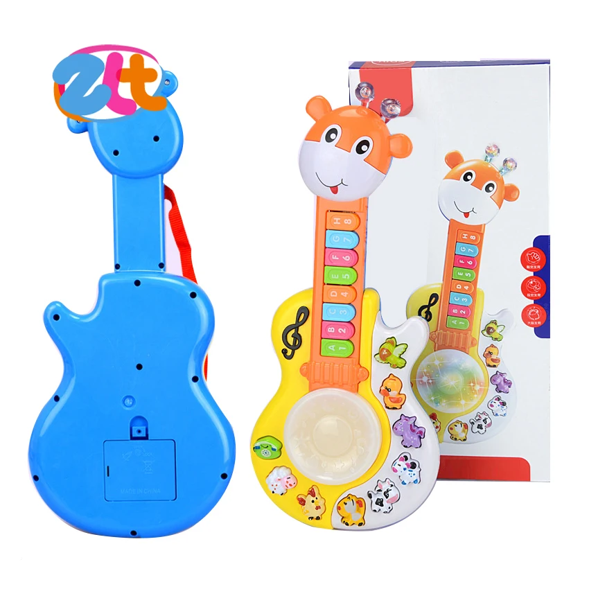 Electric plastic educational musical toys for kids guitar