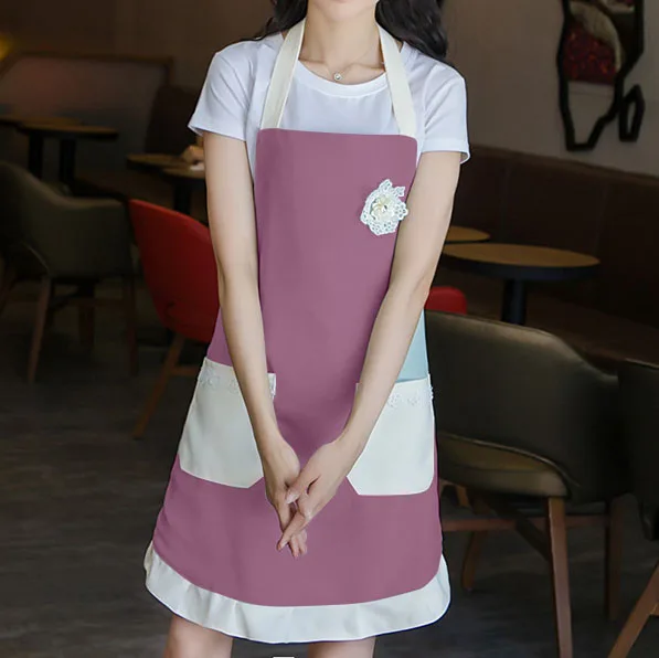 High quality lovely ruffle lady maid home kitchen cooking apron for women