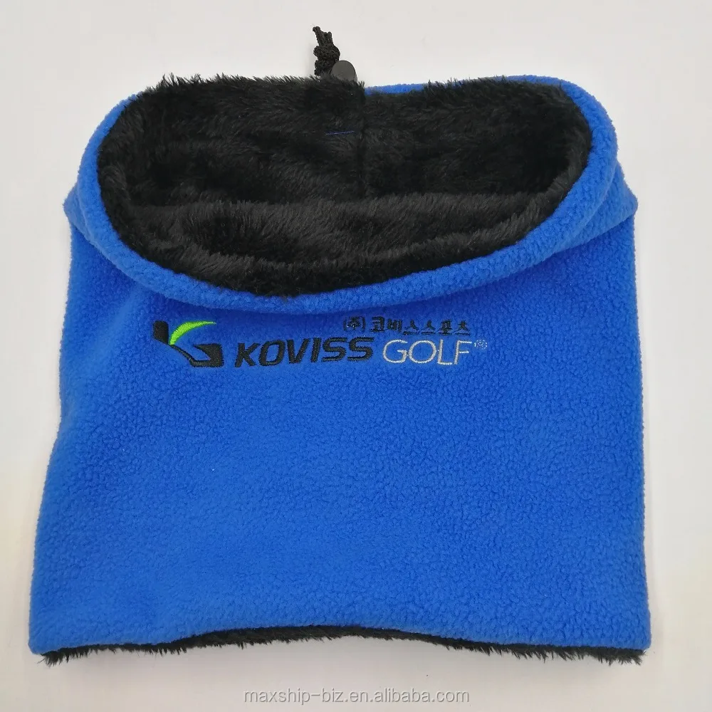 winter warm fleece neck warmer with embroidery logo