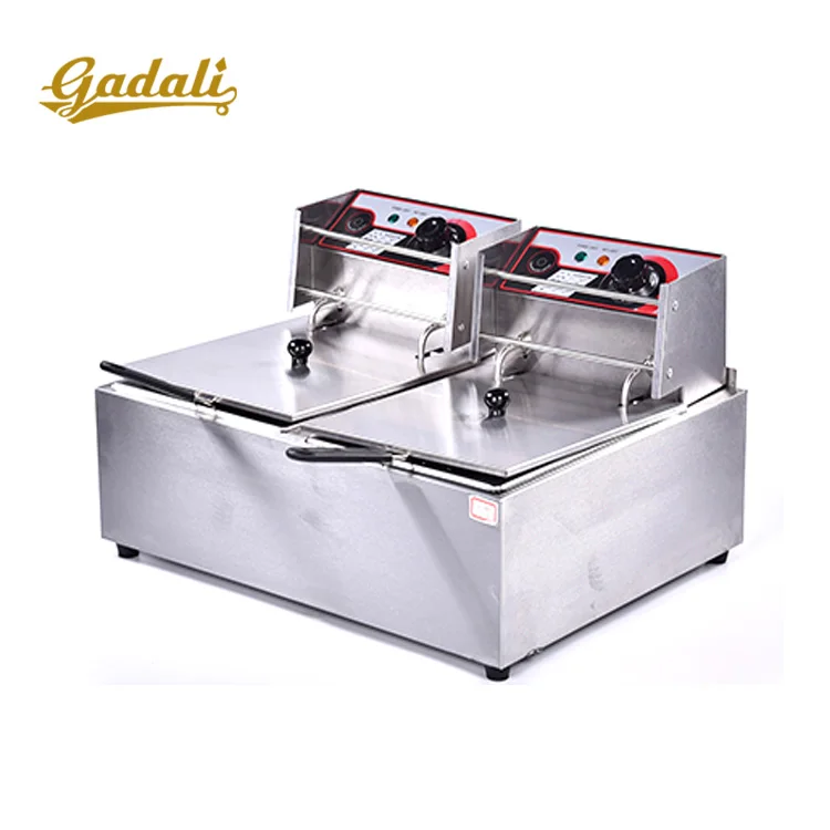 Двойная электрическая фритюрница, коммерческая промышленная стоячая электрическая фритюрница