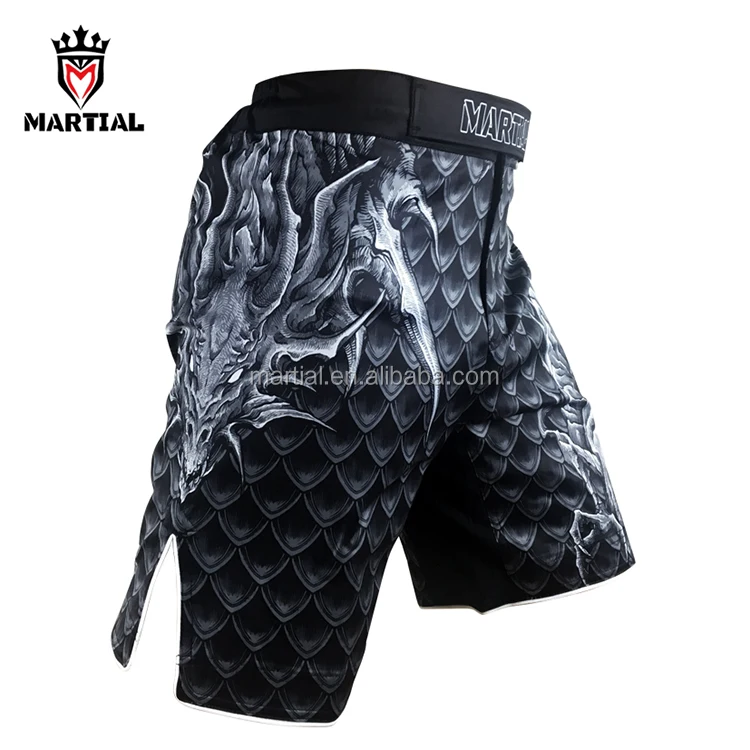 
China Factory OEM Service Custom Print sport bjj MMA Martial Shorts 