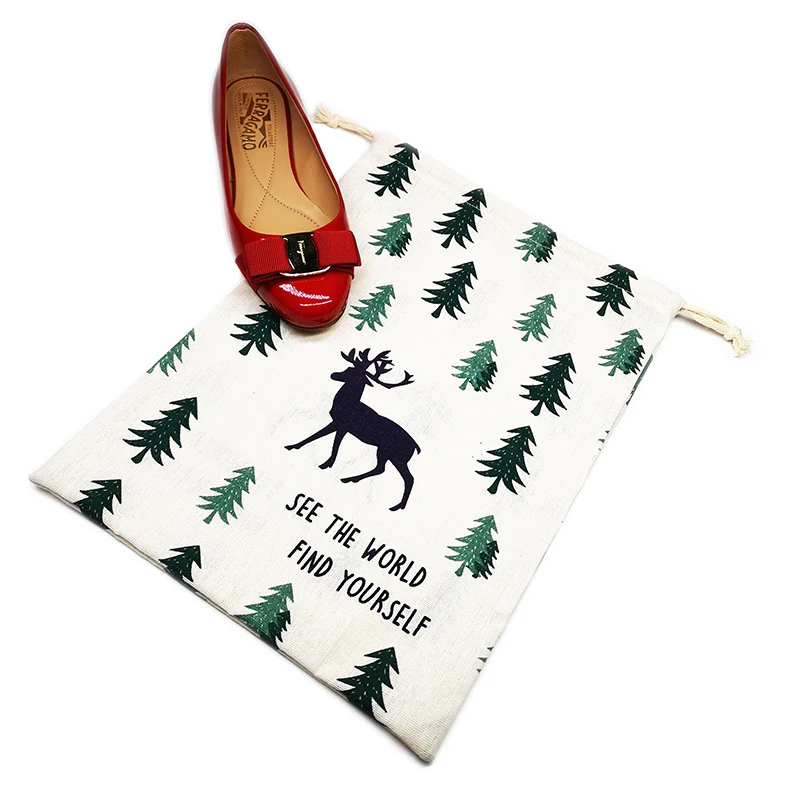 Custom Wholesale Cotton Shoe Drawstring Bag Pouch With Logo