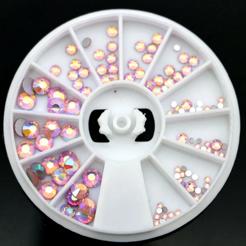 Wheel Package 3D Mix Color Pearl Metal Flatback Rhinestone Nail Decoration