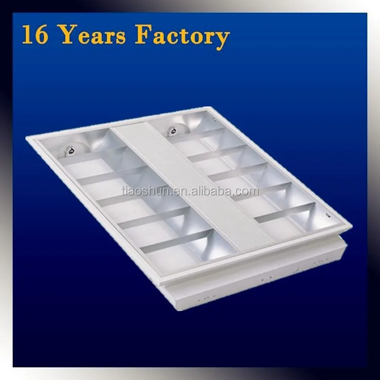 top quality 3x24W T8 office lighting led recessed louver fitting fluorescent aluminum parabolic 2 bulbs reflector