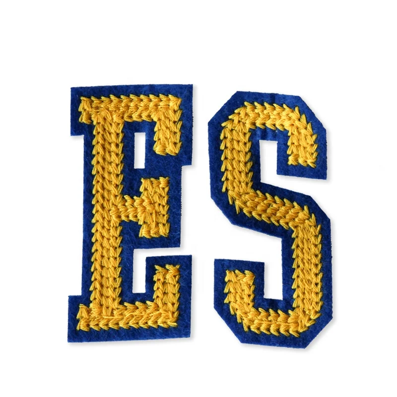 Custom embroidered English Letters all kinds of design high quality popular embroidery letters for apparel