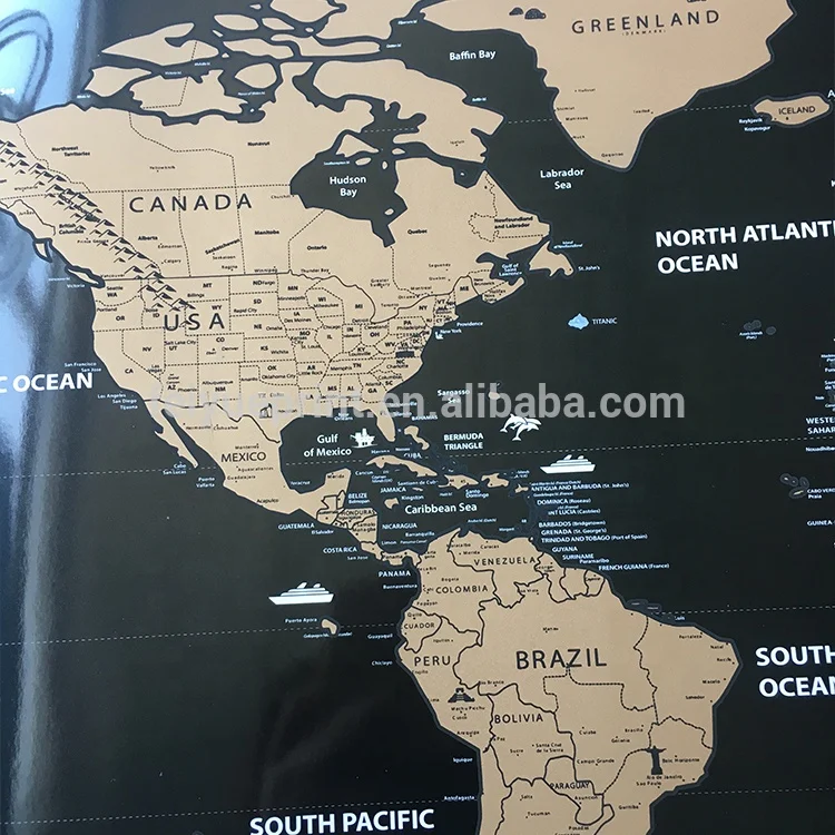 Wholesale Custom Print World Map Wallpaper Wall Decoration Travel Map