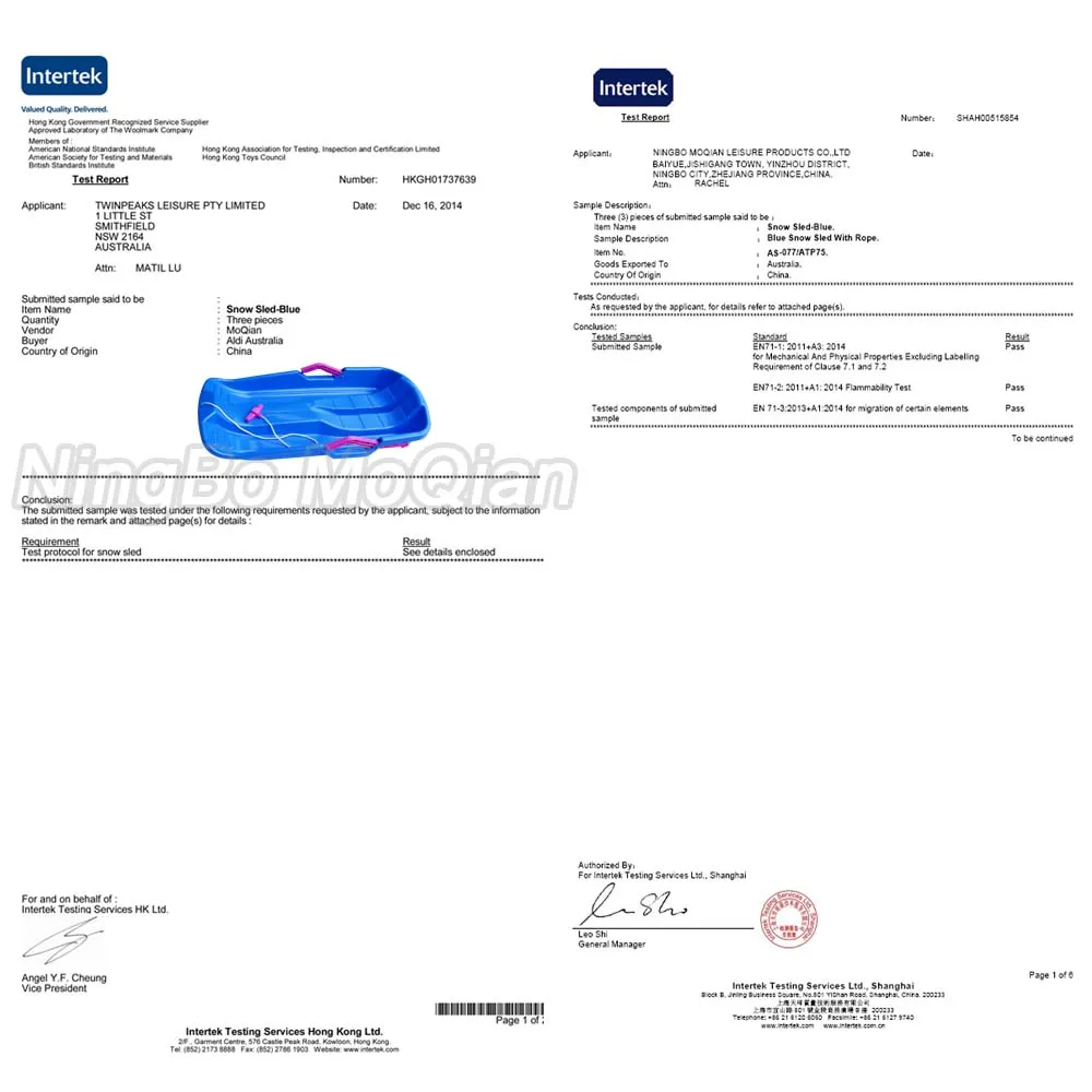 Professional hot selling child 75cm snow slide plastic tobaggon snowboard one seat with brake