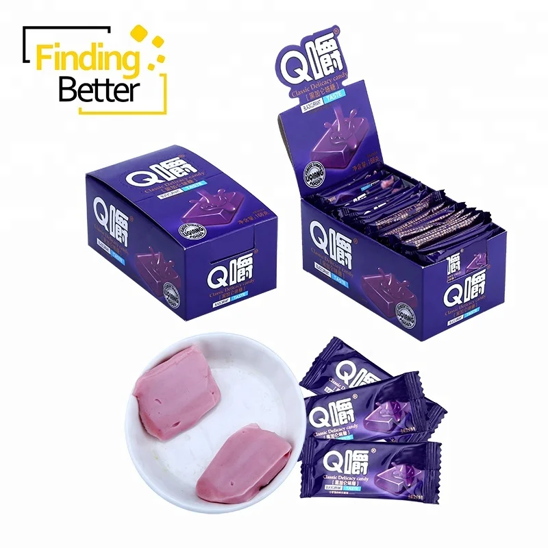 
Wholesaler Ribes Nigrum Soft Candy Chewy Filling Blackcurrant Candy 