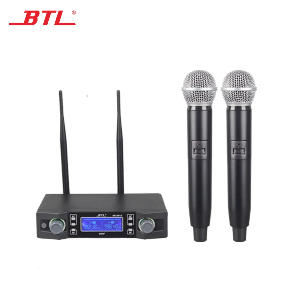 BTL Factory Produced UHF diversity wireless microphone with 2 mic