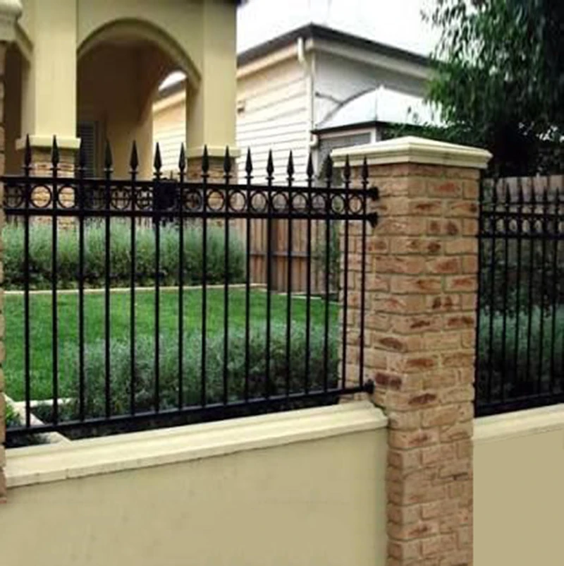modern residential wrought iron fence design