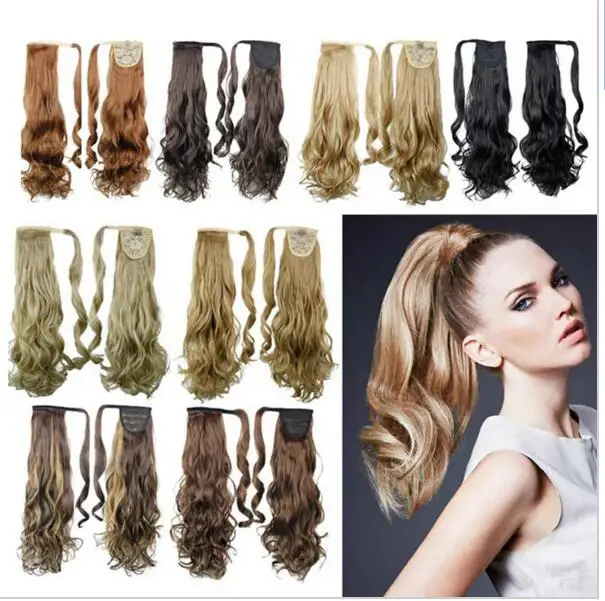 
Wholesale price factory hair extension synthetic hair wigs High temperature fiber Ponytail curly hair 