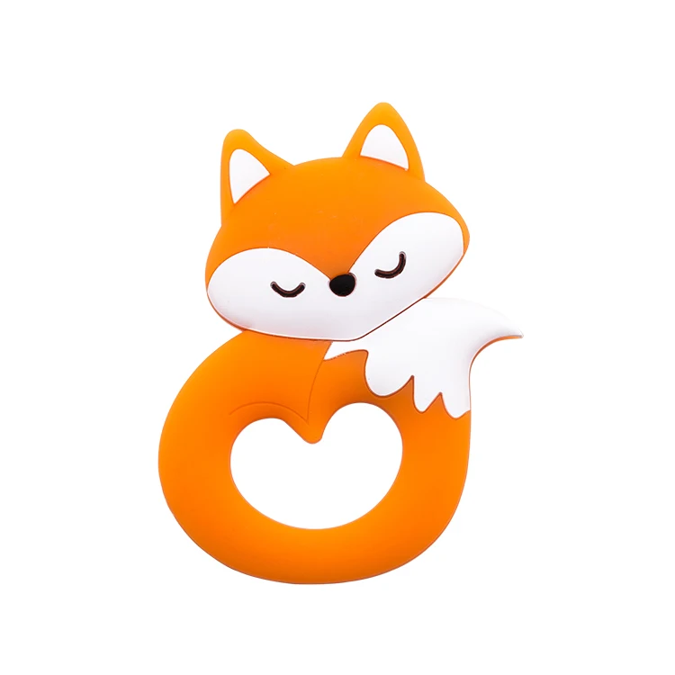 
Newest Animal Silicone Fox Necklace Pendant Food Grade Teething Toys Baby Teether 
