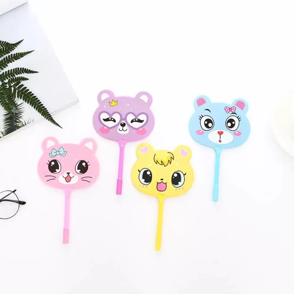 Lovely Korean Animal Fan Shaped Ball Point Pen with Stylus  for Children