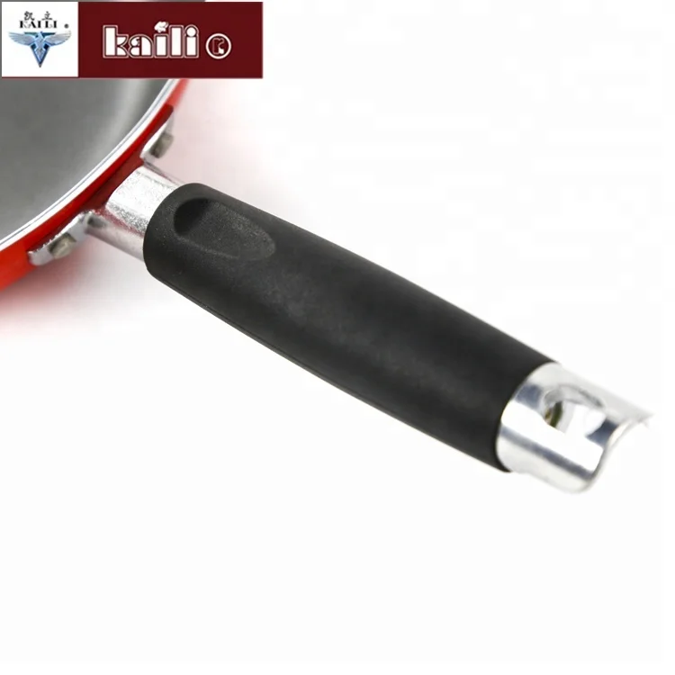 Chinese Mini Cookware Red Aluminum Die Cast Round Frying Pan