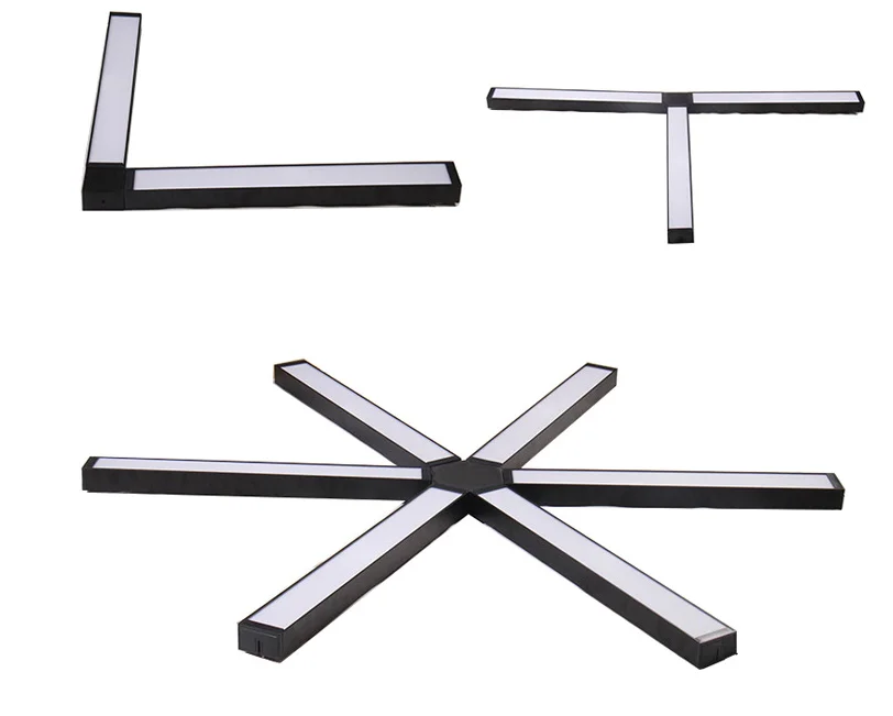 Custom multiple combination linkable led linear light ceiling shop lamp multiple shapes hanging office lights 4ft 40W 8ft 80W