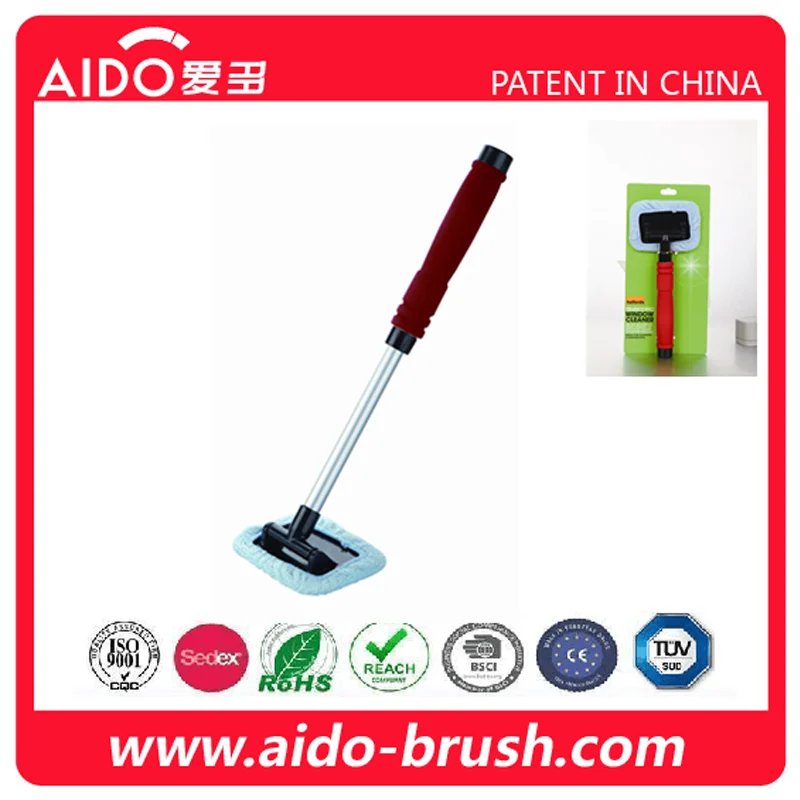 extendable microfiber pad car care window glass wiper wash brush car windshield dust brush