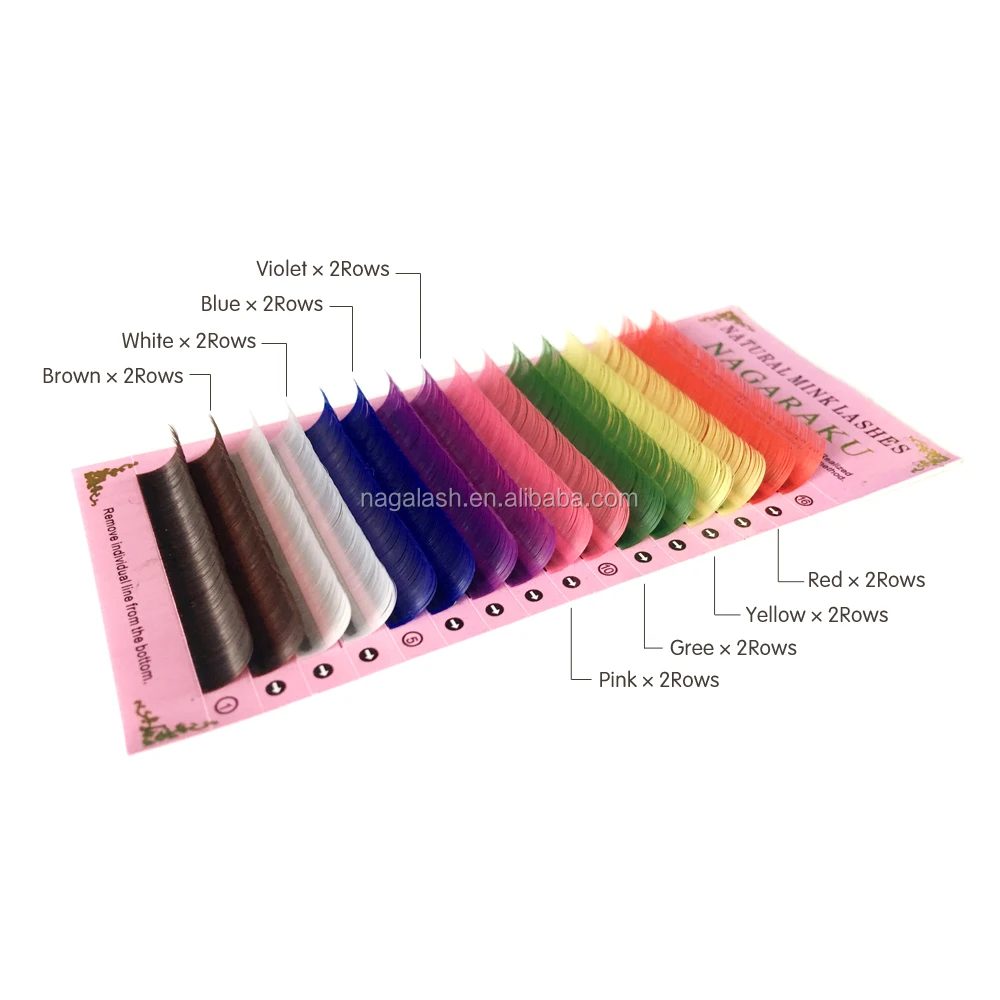 
8 Colors Rainbow Colored Eyelash Extension Faux Mink colorful cilia eyelash extension macaron eyelash 
