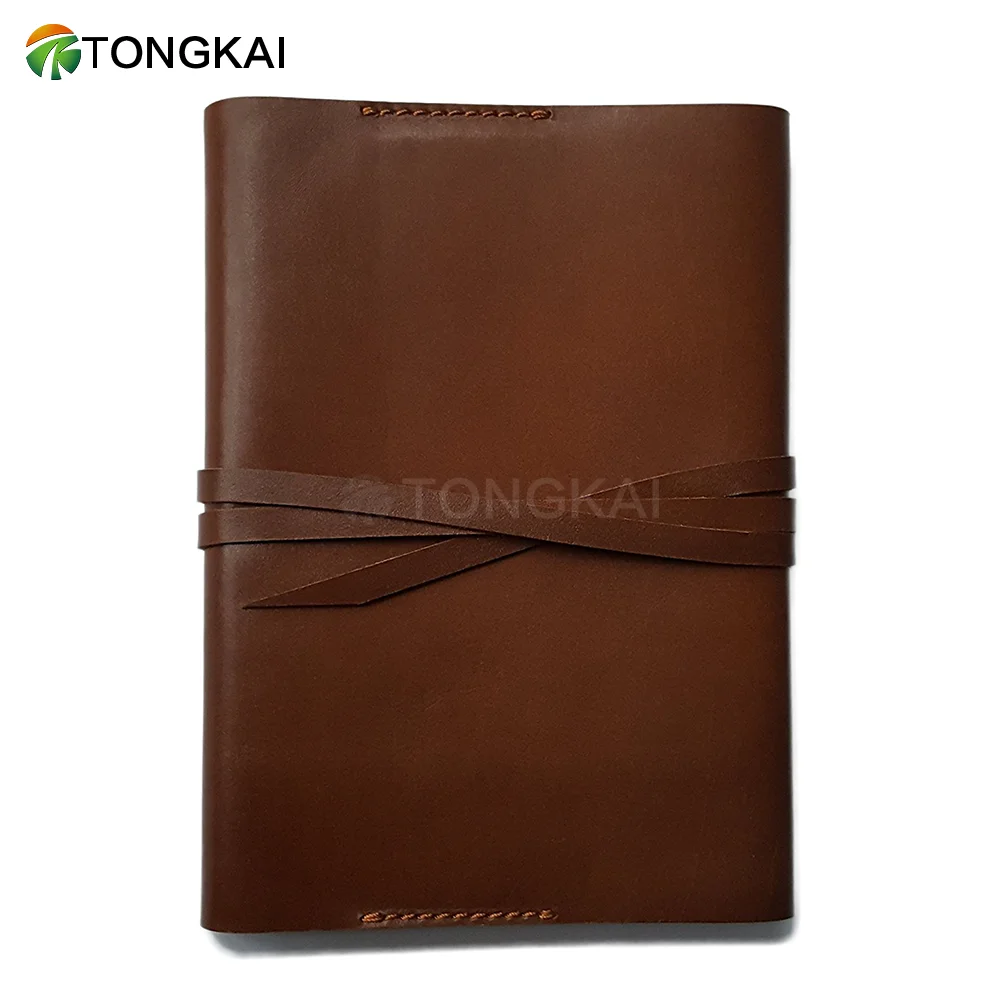Custom 2023 Hot Sale Refillable Handmade Leather Bound Daily Spiral Notepad Notebook Art Sketchbook Travel Diary Notebook