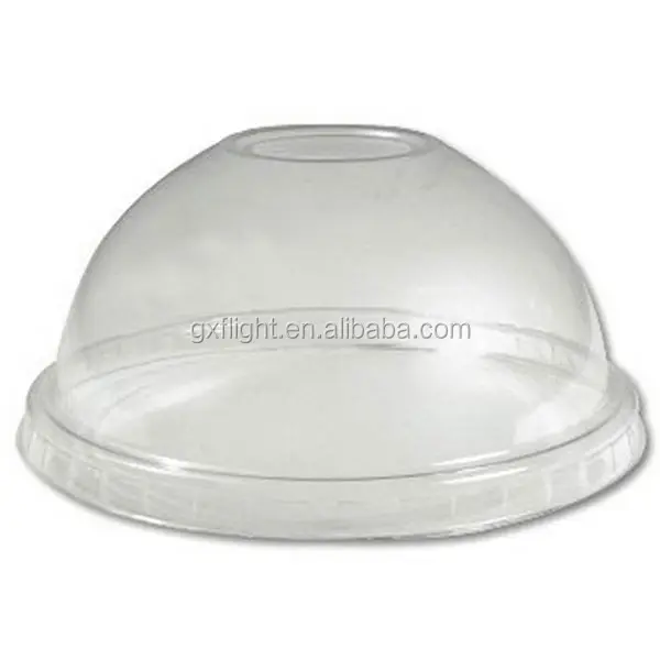 Smoothie Clear Plastic Cup Dome Lid With Hole