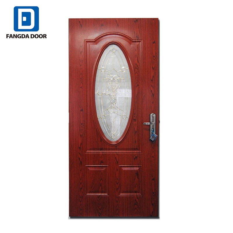 Fangda small oval glass door american steel exterior interior door fiberglass door