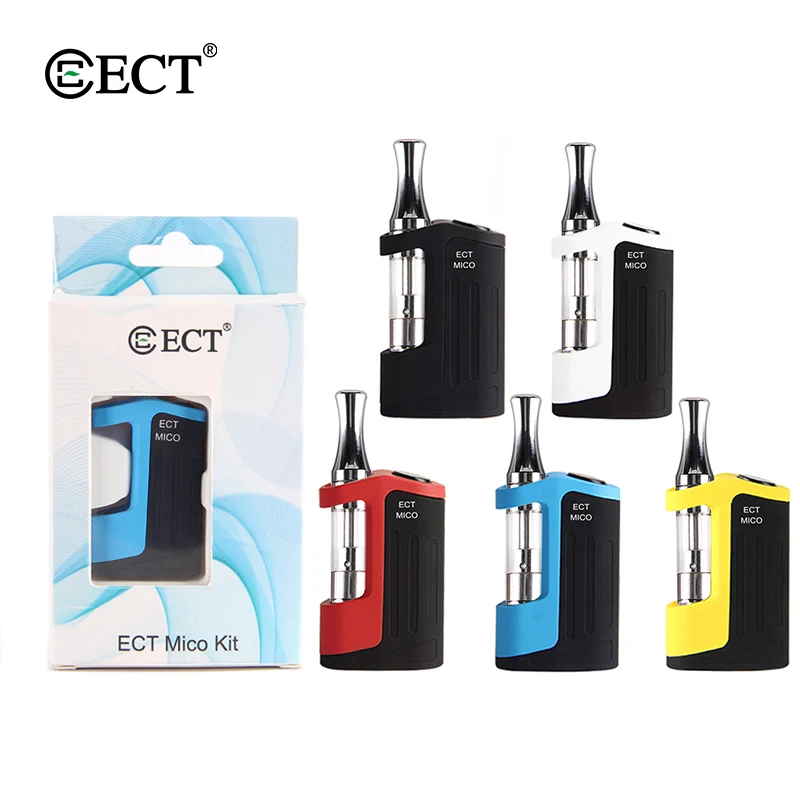 Original ECT Mico 500mAh Battery Box Mod 510 Thread 0.5ml 1.0ml mini I1 Tank Cartridge Vaporizer Kits Authentic