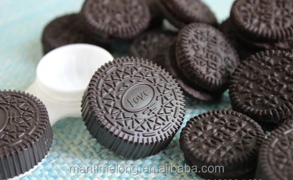 Cute Creative double filled biscuits shaped contact lens case