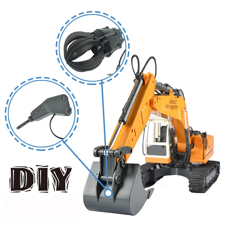17 Channels DIY Metal Mini Die Cast Truck RC Excavator
