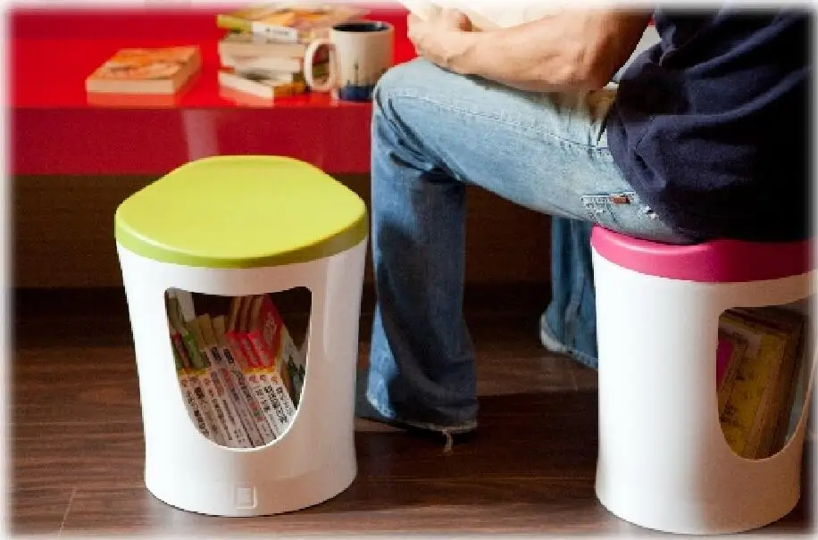 Flo Chair frothier and 30L storage with Buster, bath stool brown