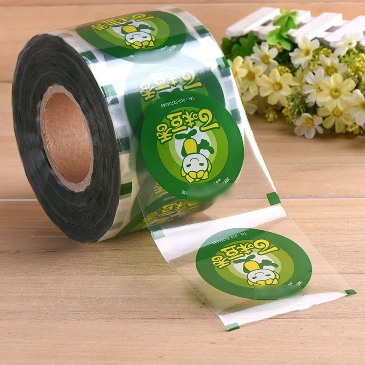 
OEM ODM Food Grade Custom Logo Printing Plastic Bubble Tea Cup Sealing Film Rolls for PET/PP/Paper Cup 