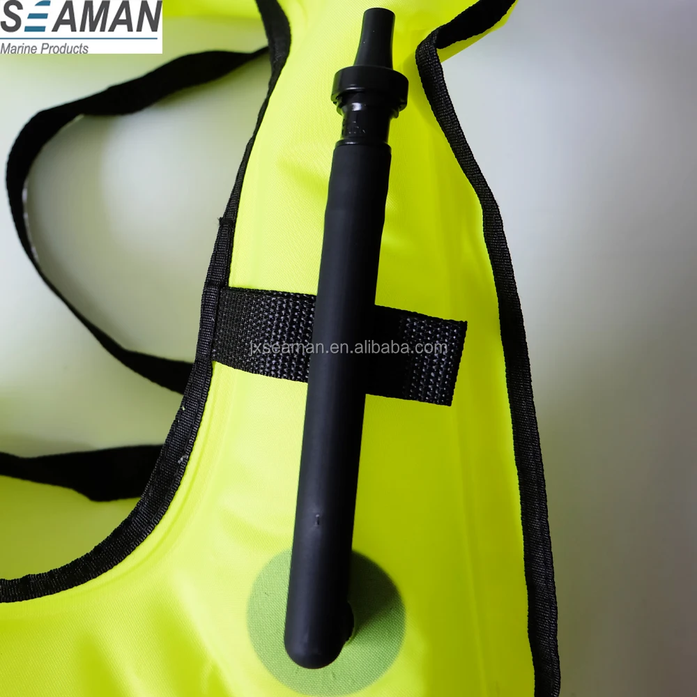 Неоново-желтый надувной жилет для подводного плавания куртка бесплатная защиты дайвинга весло и