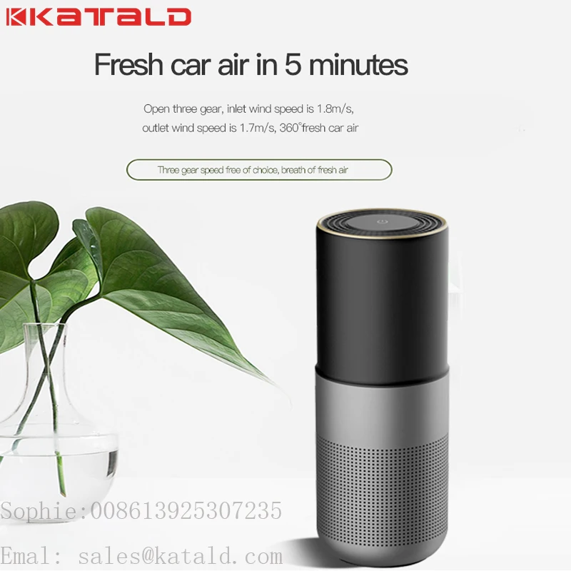 mini portable amway car uv air purifier china with air quality light detection