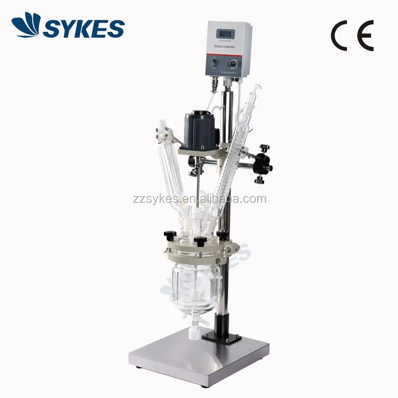 Лабораторный двухслойный однослойный реактор из смешанного стекла с сертификатом CE, мини, 1 л, 2 л, 3 л, 5 л