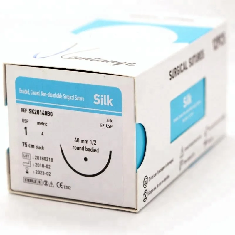 Black Braided Silk Dental Surgical Sutures Nonabsorbable