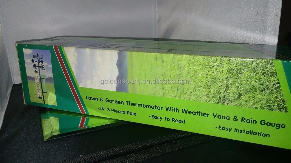 Weather Vane With Rain Gauge and Thermometer